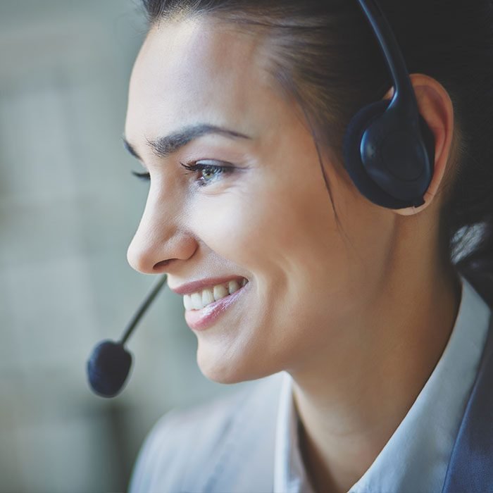 Smiling Representative Wearing a Headset